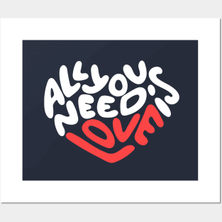 All You Need Is Love Typography Design Posters and Art